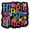 Hippie Chick 70's Retro Peace Script Embroidered Iron On Patch 