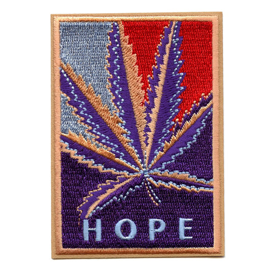 Hope Weed Patch Colorful Leaf Embroidered Iron On