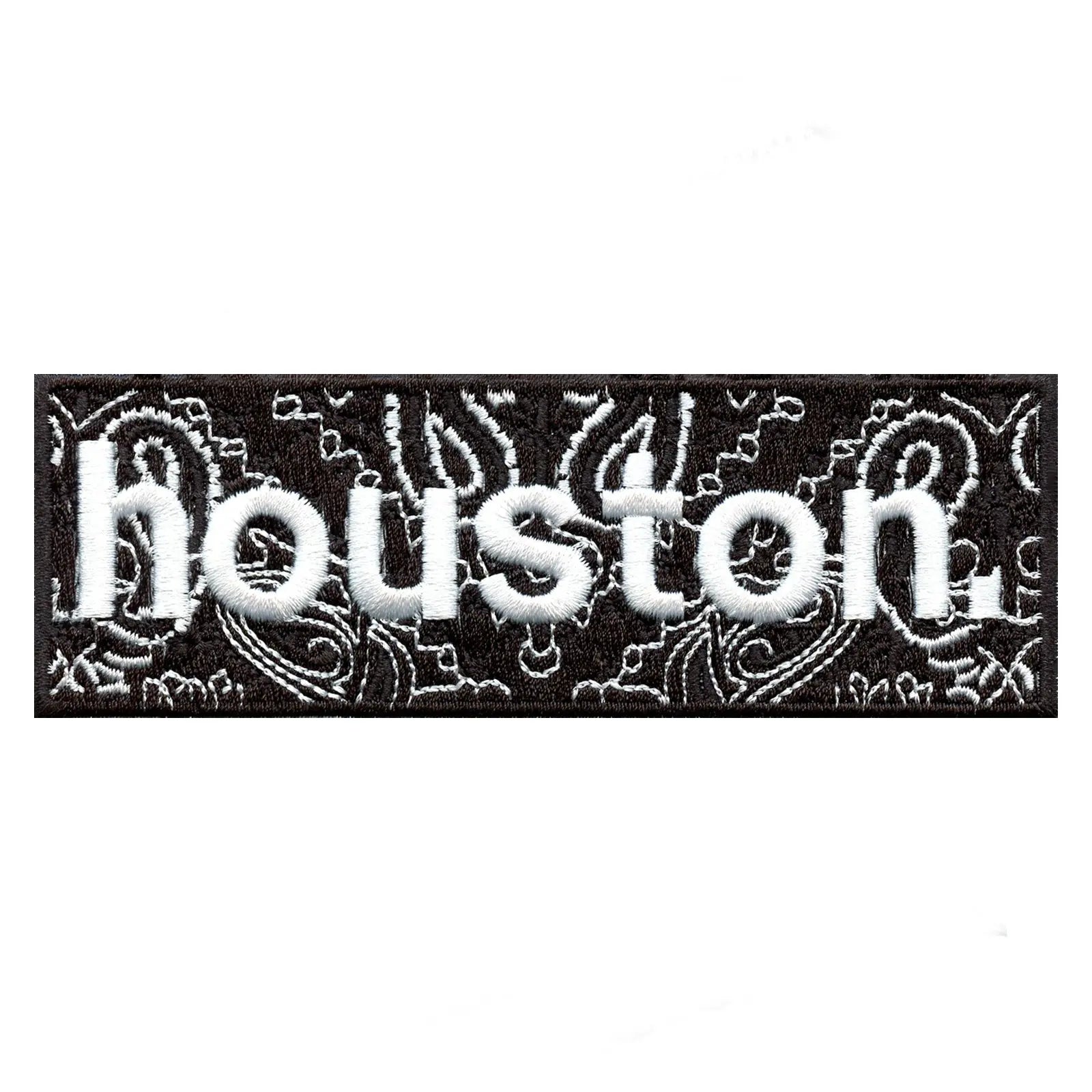 Bandana Print Houston Box Logo Embroidered Iron On Patch - EXCLUSIVE