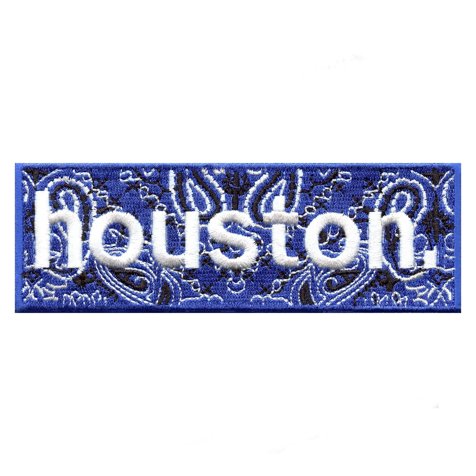 Bandana Print Houston Box Logo Embroidered Iron On Patch - EXCLUSIVE
