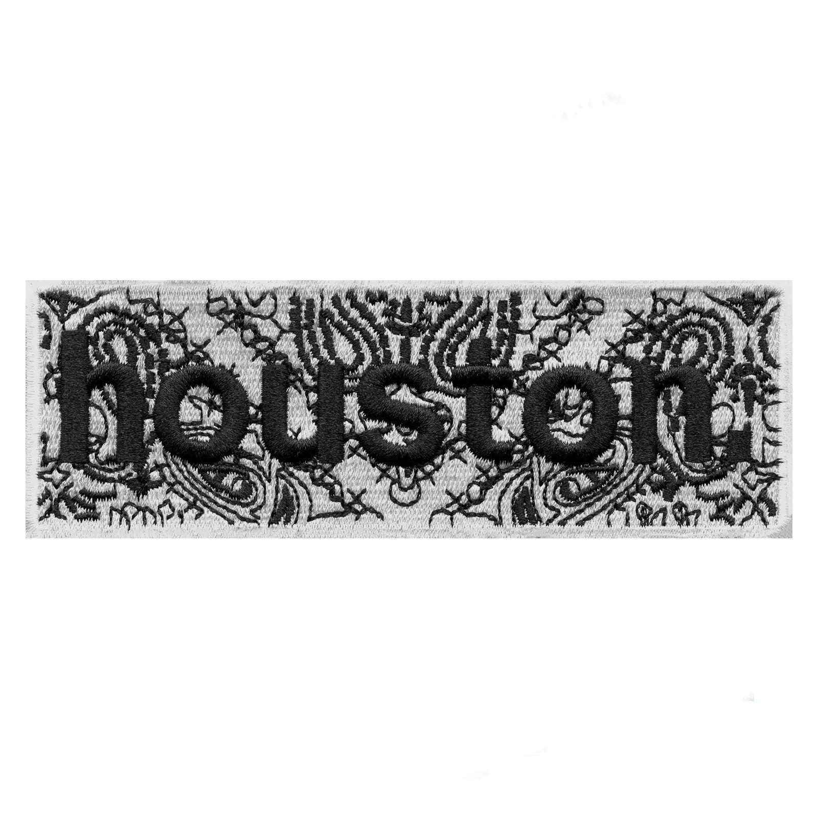 Bandana Print Houston Box Logo Embroidered Iron On Patch - EXCLUSIVE