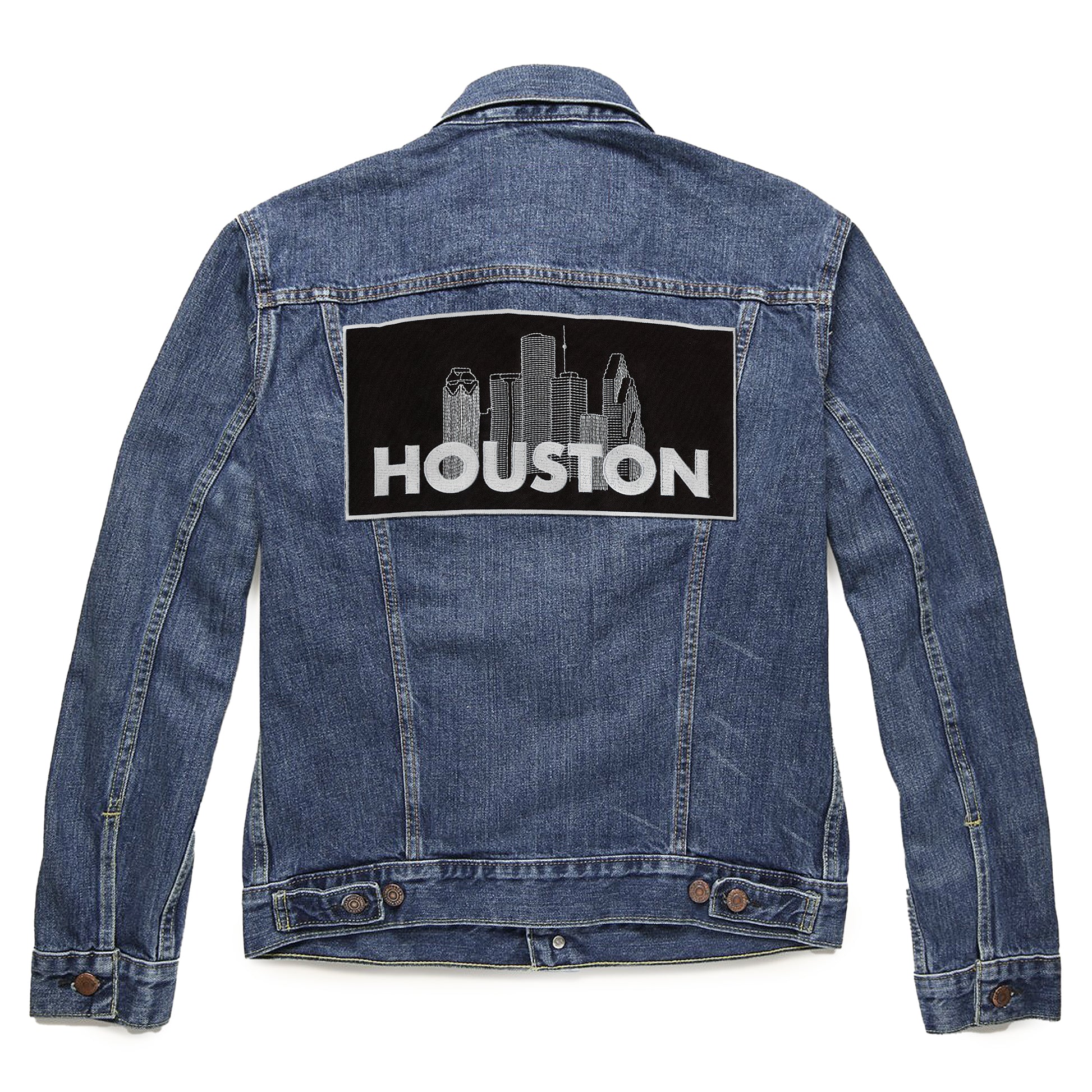 Houston City Skyline Patch Downtown X-Large Embroidered Iron On 