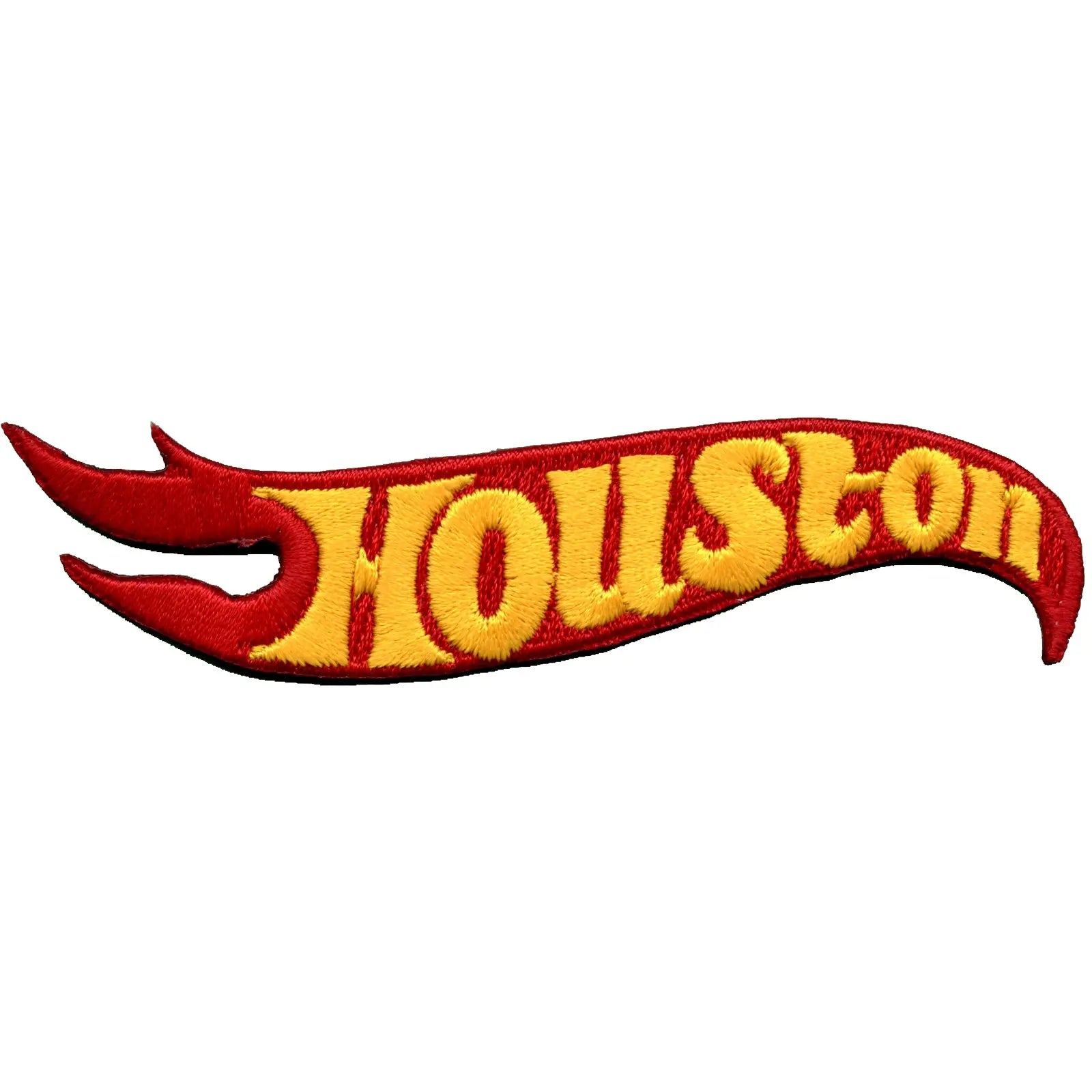Houston Flame Embroidered Iron On Patch