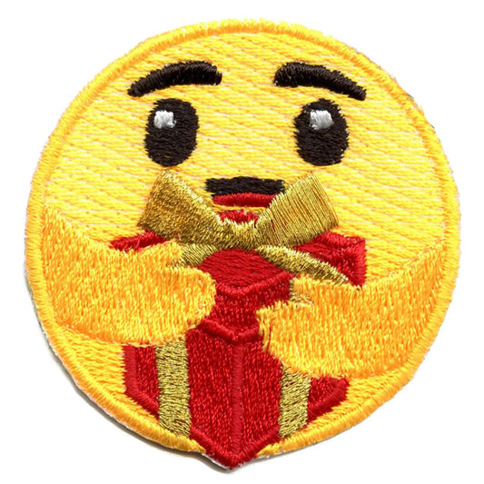 Hugging Present Patch Keyboard Emoji Embroidered Iron On