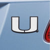 University of Miami Hurricanes U Logo Solid Metal Auto Chrome Emblem 