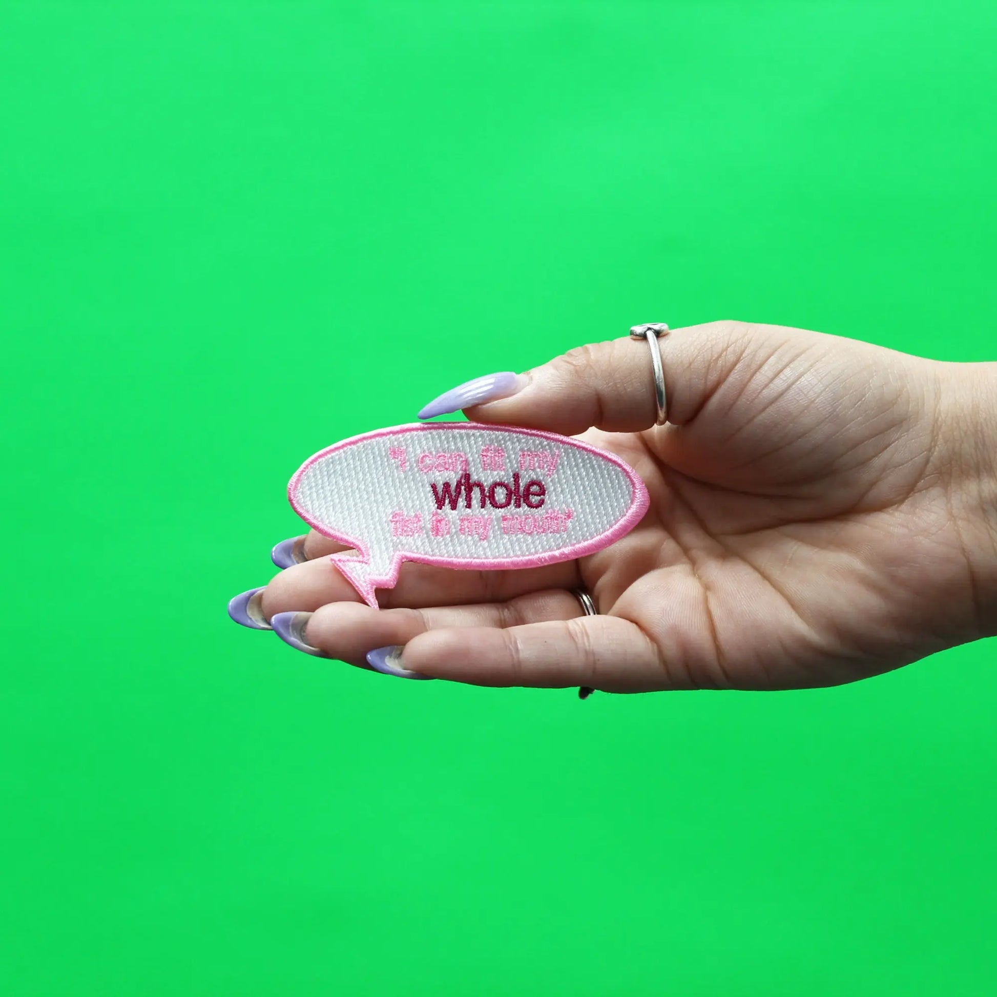 I Can Fit My Whole Fist In My Mouth Patch Word Bubble Embroidered Iron On