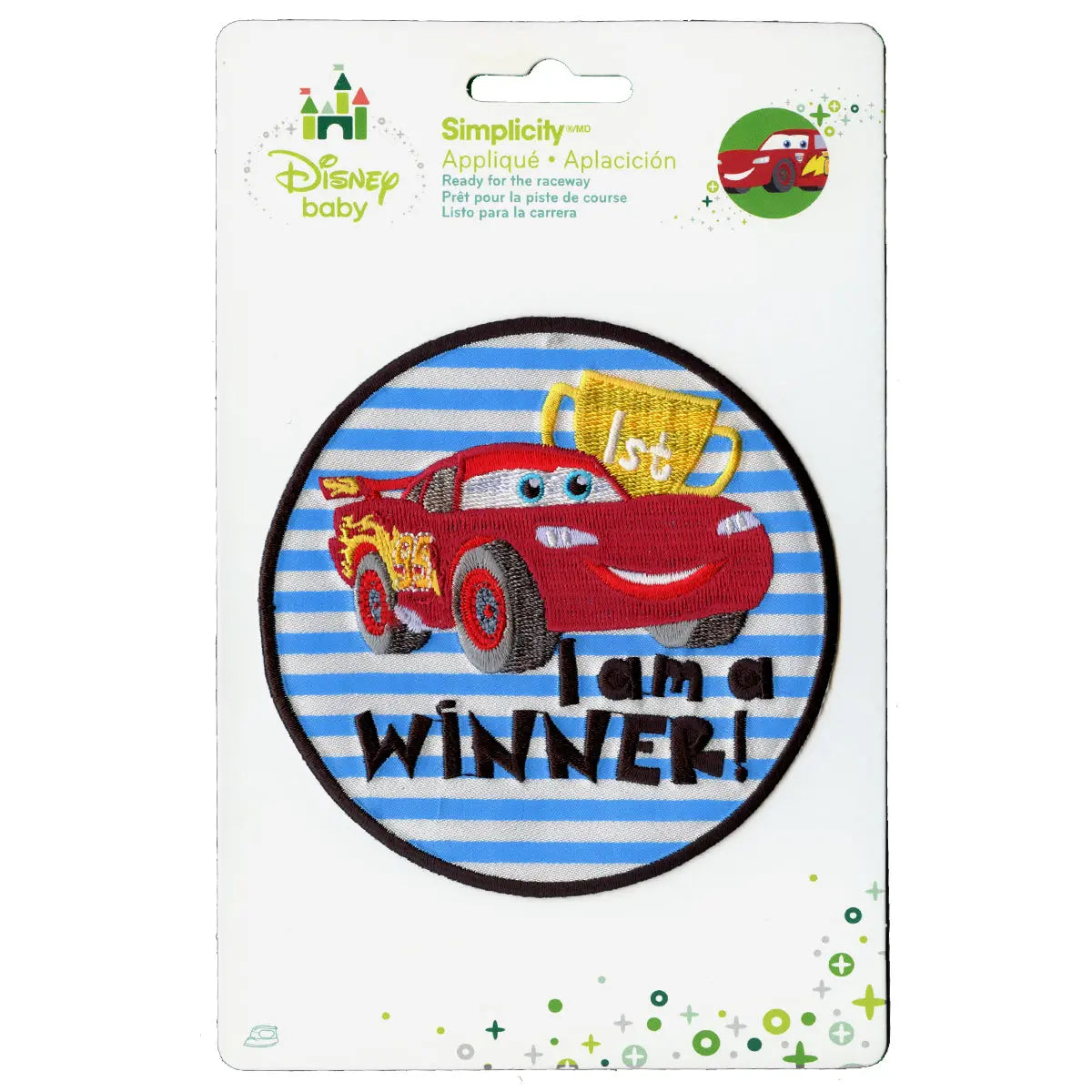 Disney Cars Lightning McQueen "I Am A Winner" Embroidered Applique Iron On Patch 