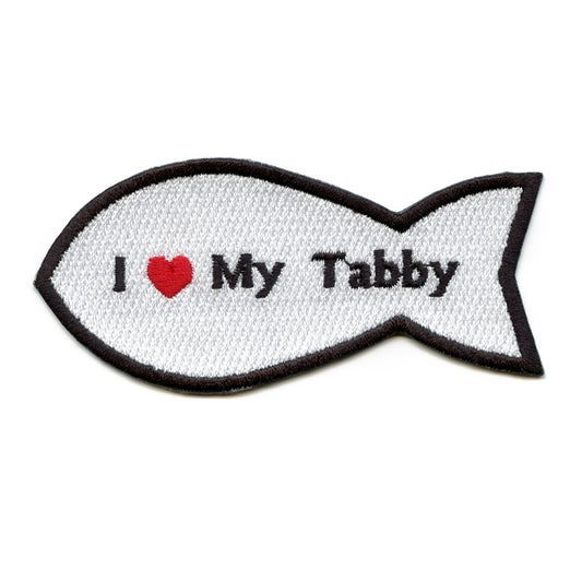 I Heart My Tabby Patch Cat Lover Embroidered Iron On 