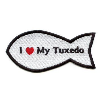 I Heart My Tuxedo Patch Cat Lover Embroidered Iron On 