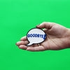 Goodbye Word Bubble Emoji Embroidered Iron On Patch 