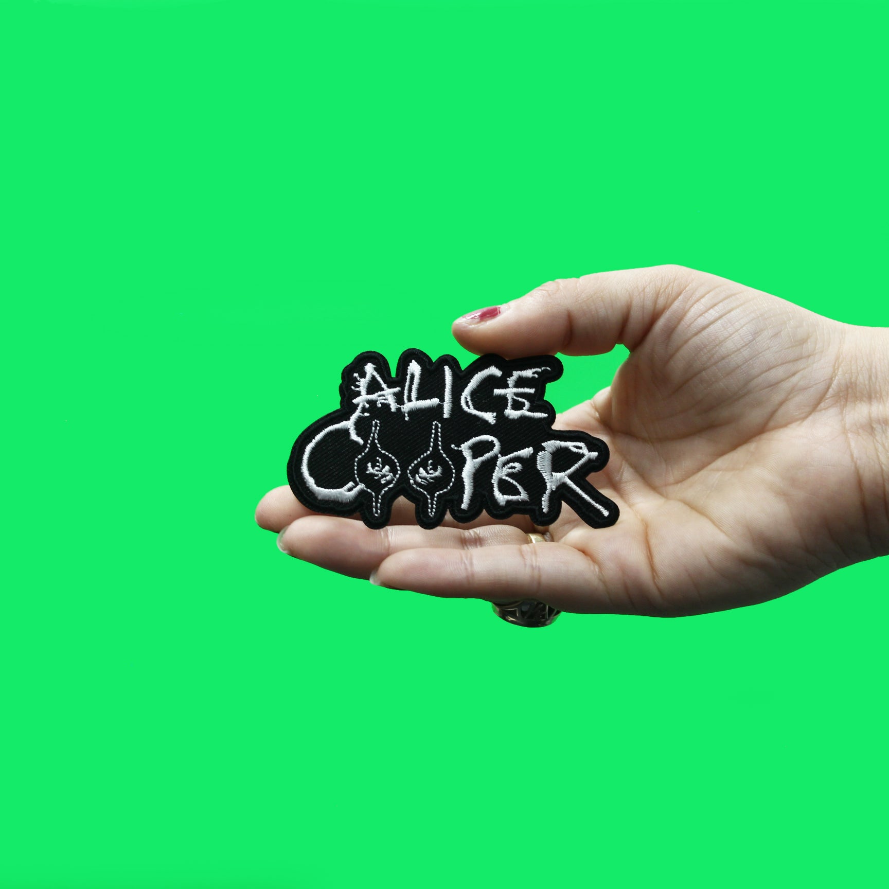 Alice Cooper Eyes Logo Patch Main Name Embroidered Iron On