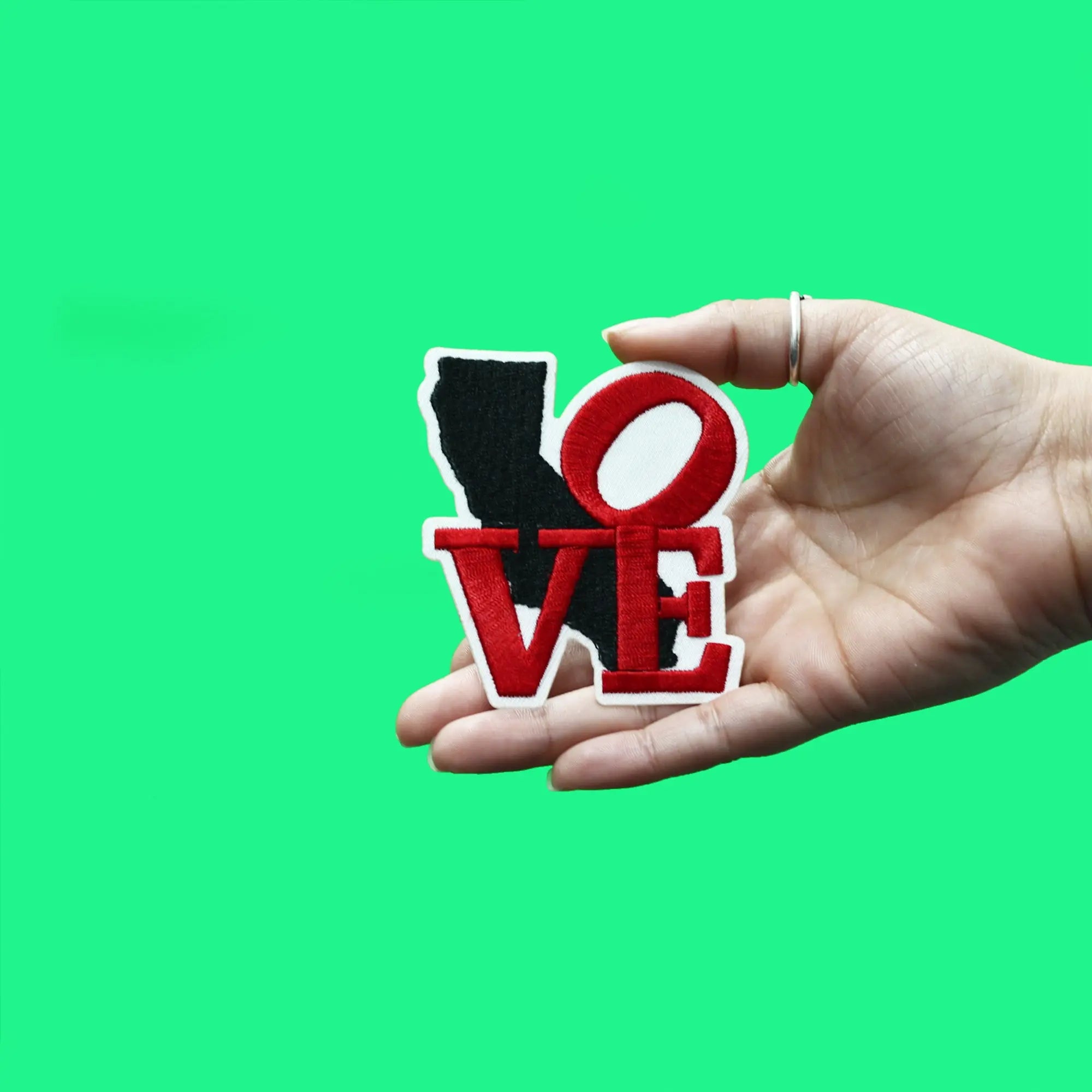 California State LOVE Patch West Coast Embroidered Iron On