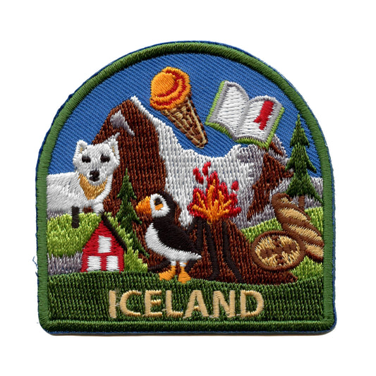 Iceland World Showcase Shield Patch Travel Badge Memory Embroidered Iron On 