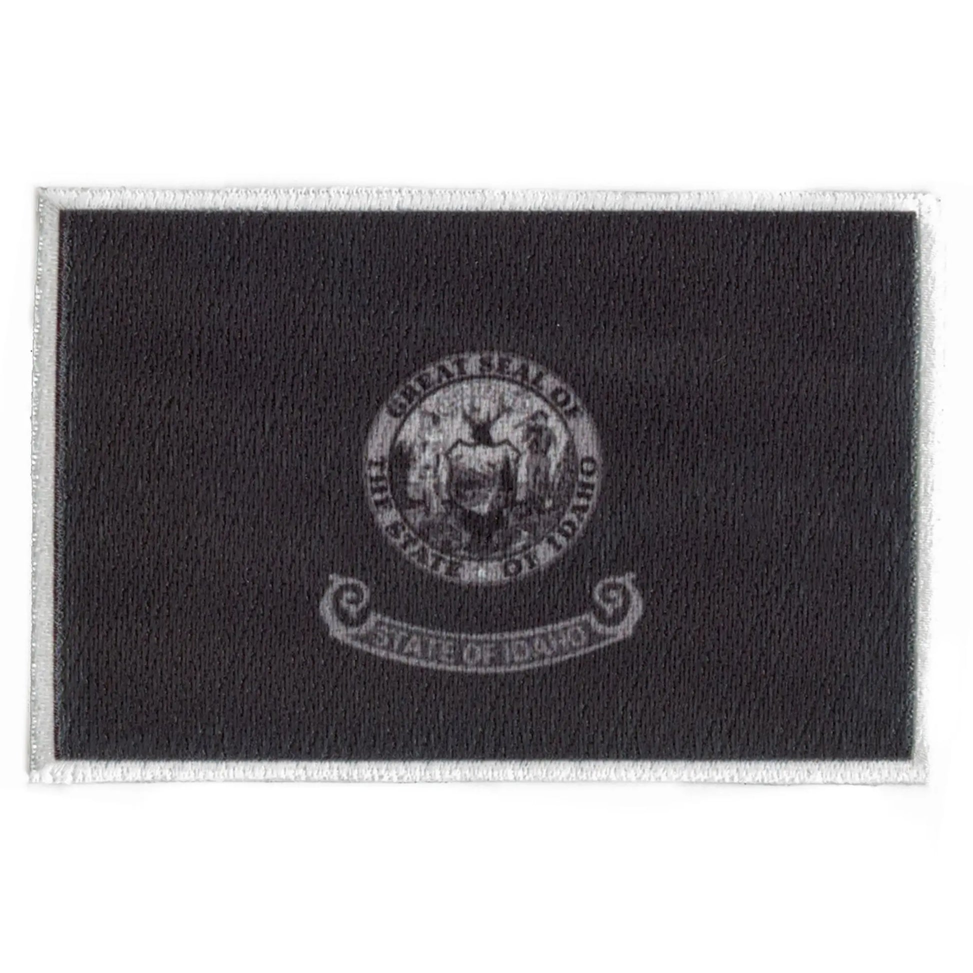 Idaho Patch State Flag Grayscale Embroidered Iron On