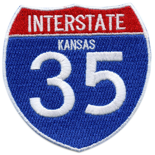 Kansas Interstate I-35 Sign Embroidered Iron On Patch 