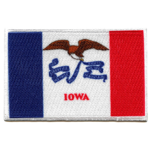 Iowa State Flag Patch Embroidered Iron On 
