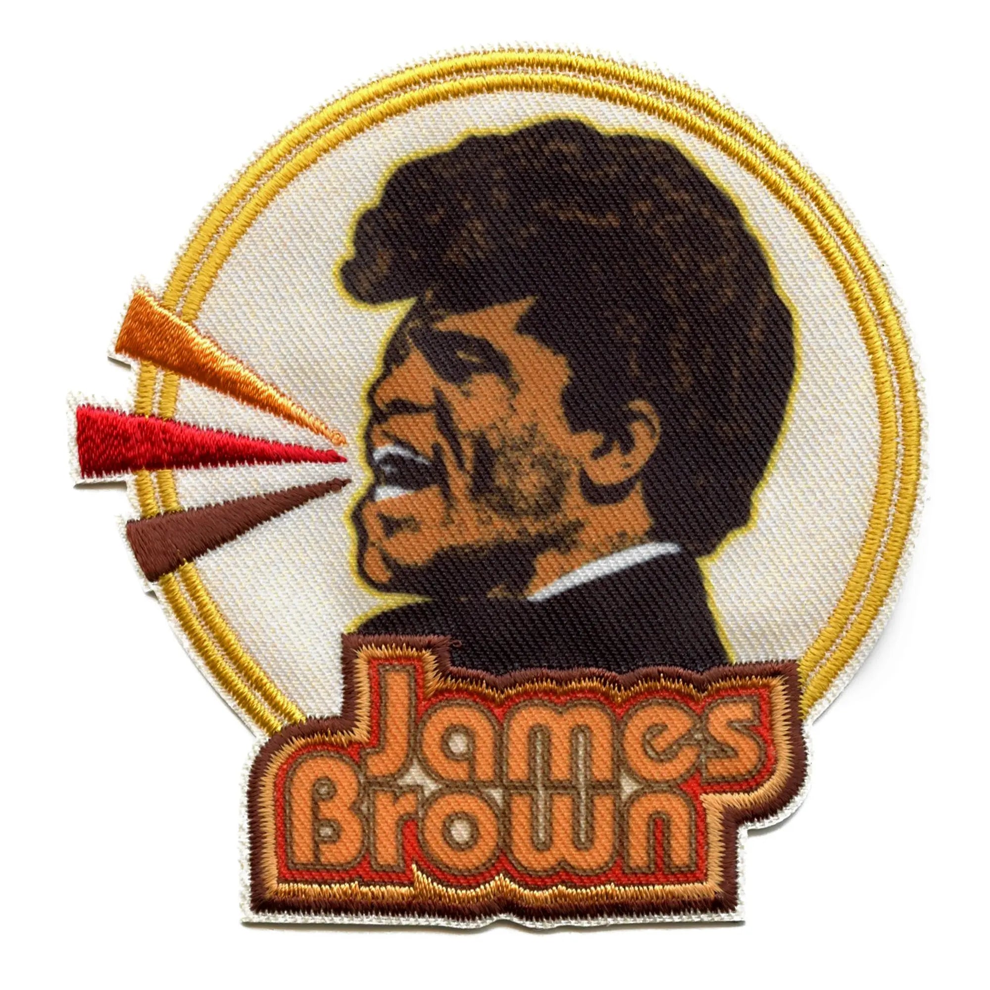 James Brown Patch Singing Circle Portrait Embroidered Iron On
