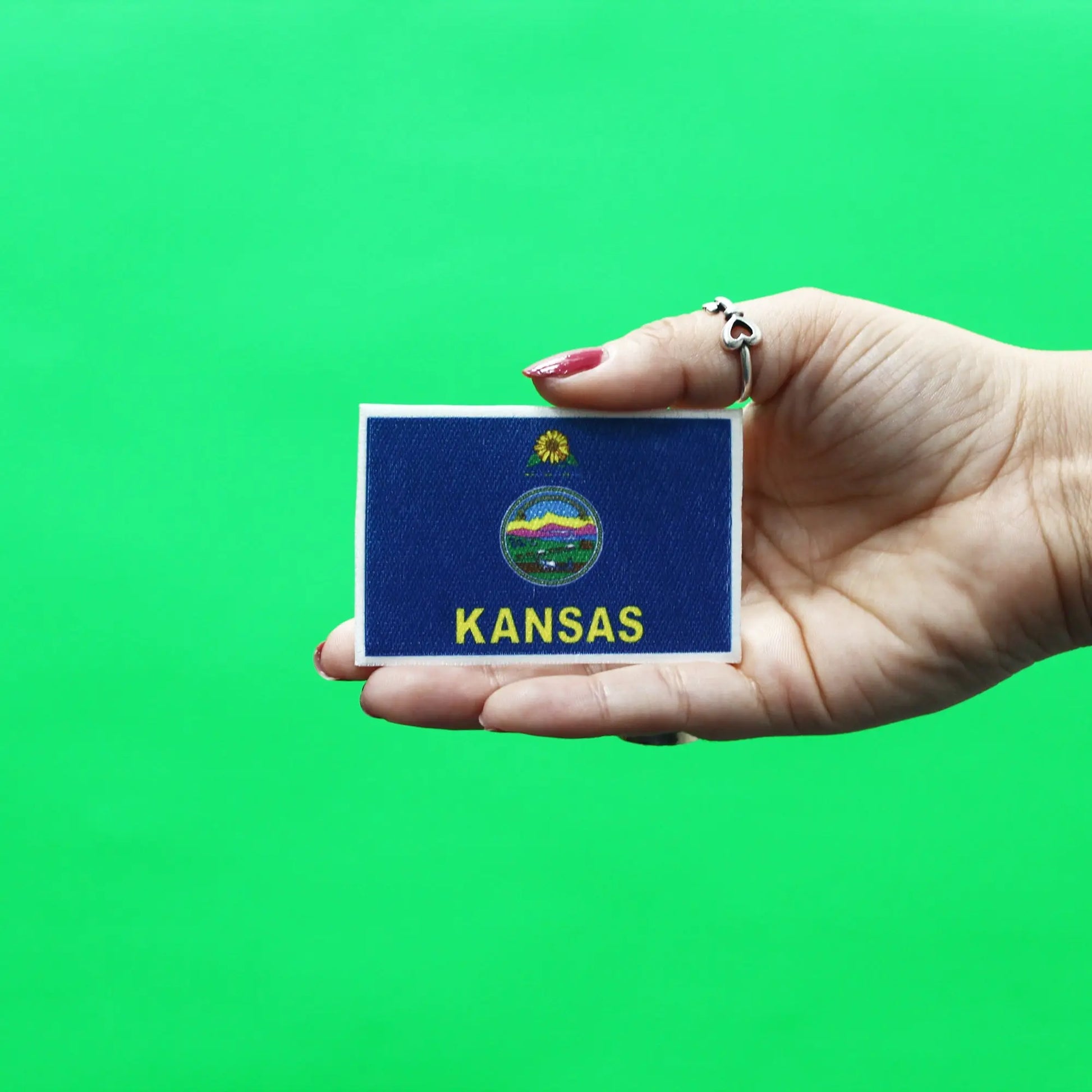 Kansas State Flag Sublimated Patch Embroidered Iron On