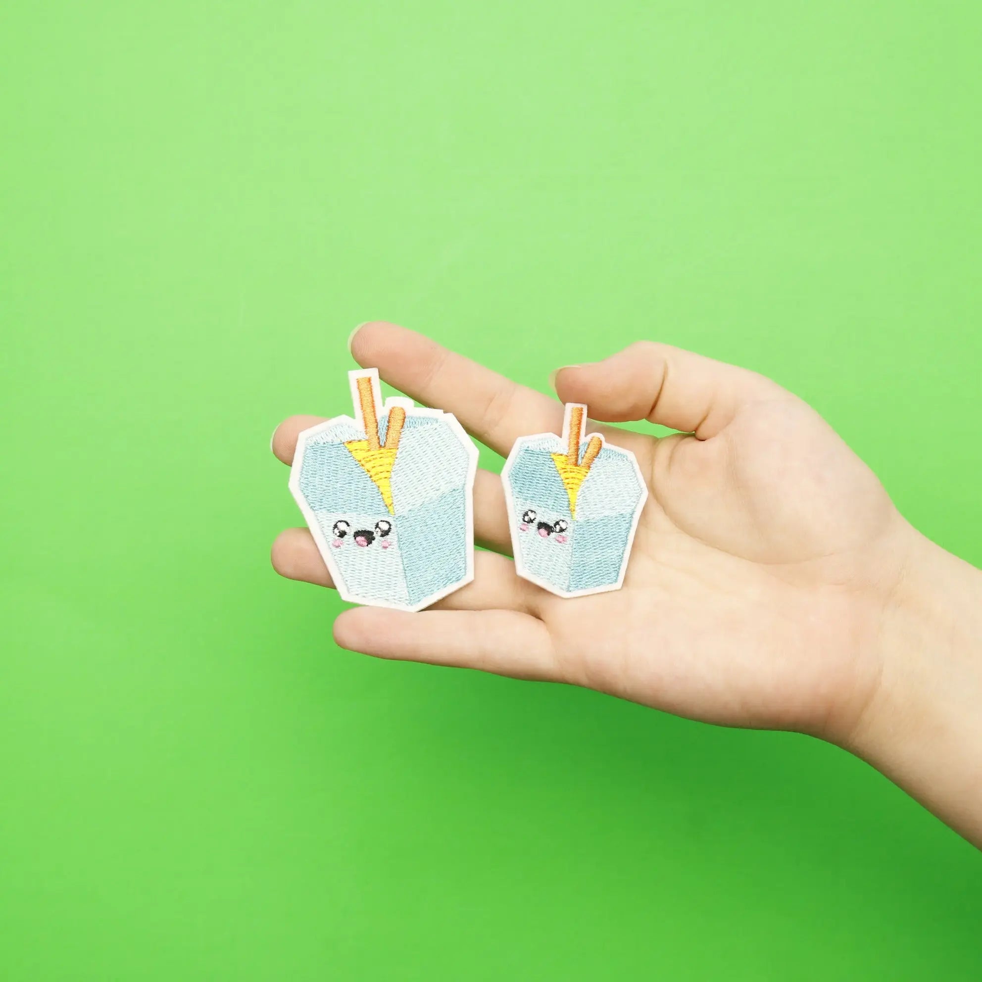 Kawaii Chinese Take Out Embroidered Iron On Patch (2pc)