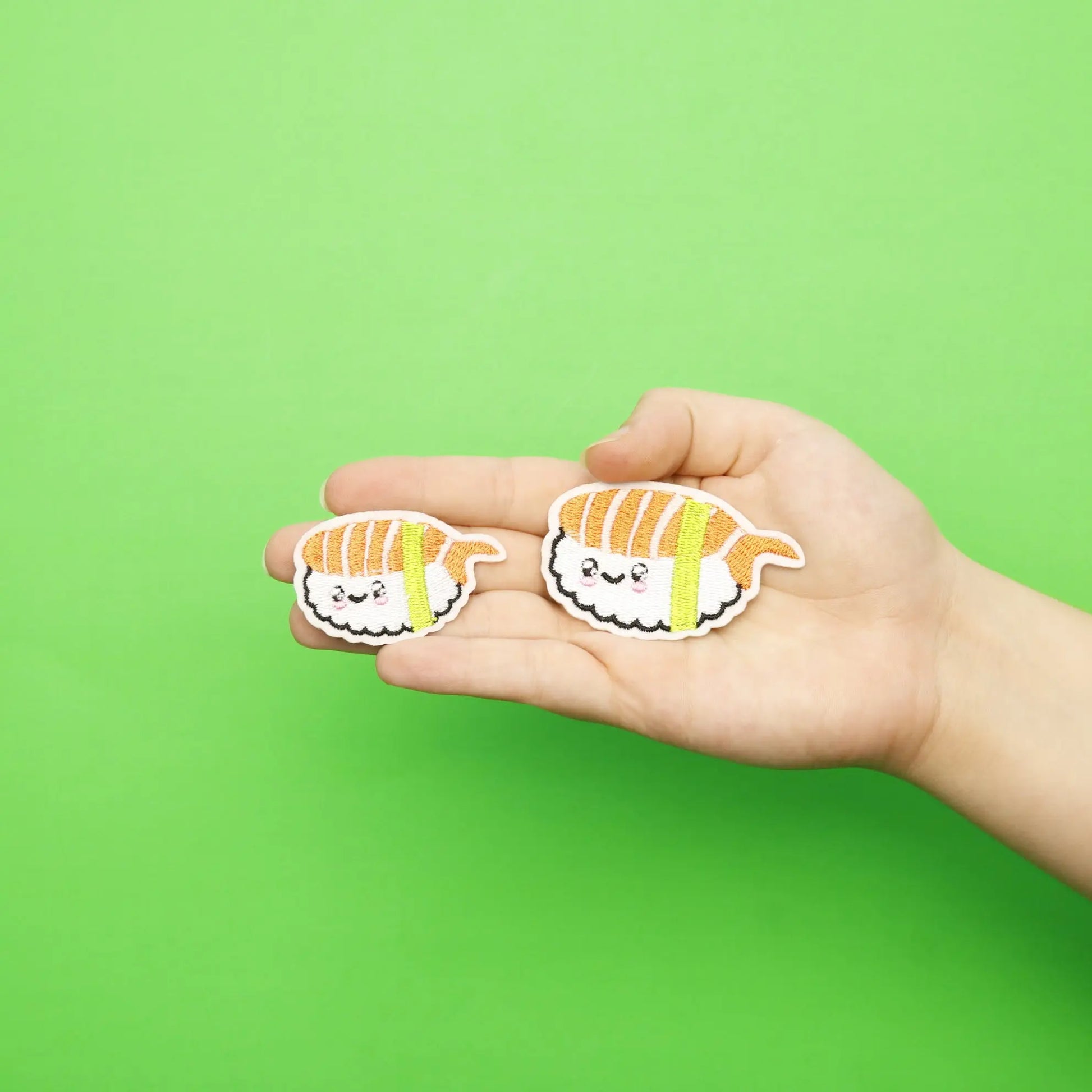 Kawaii Sushi Embroidered Iron On Patch (2pc)