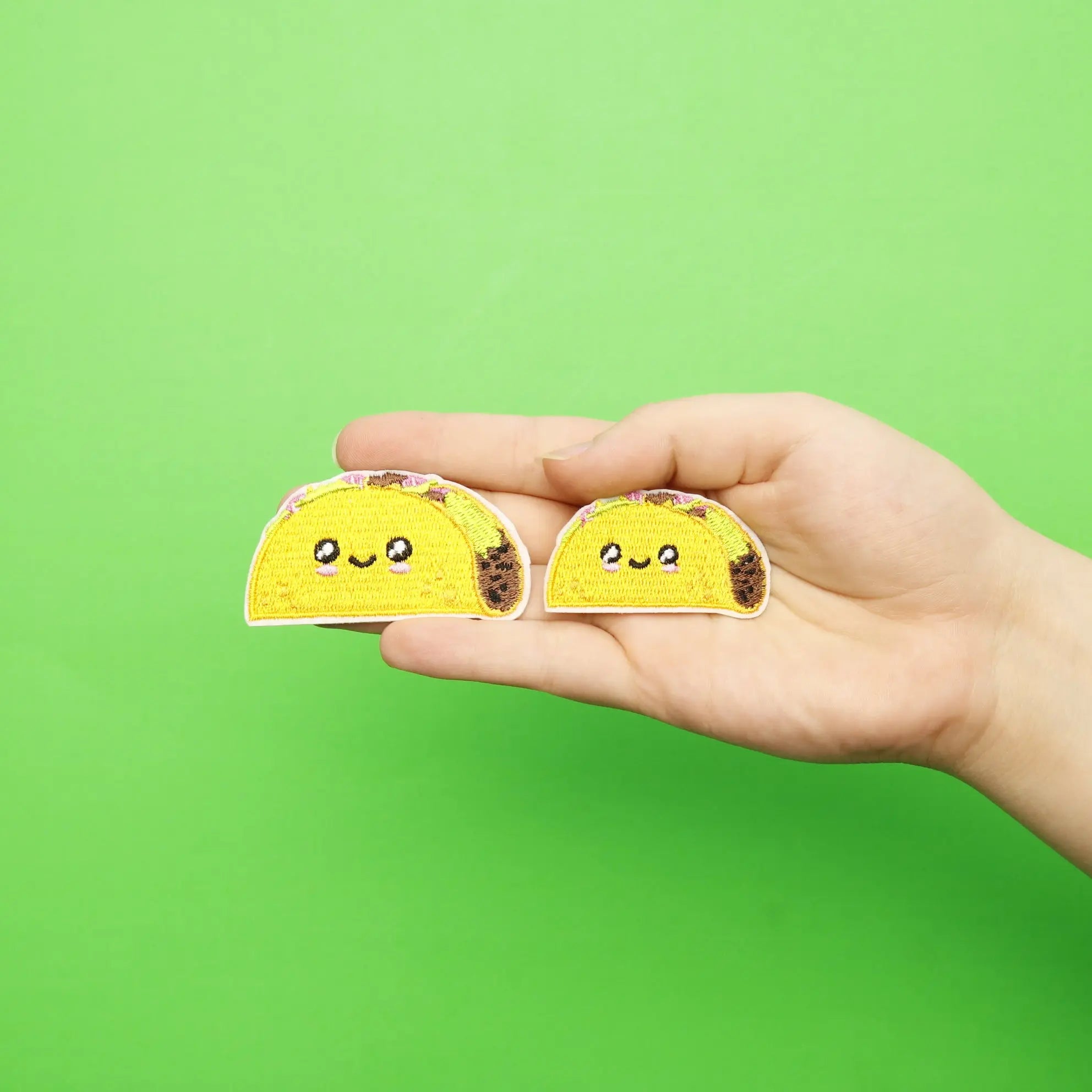 Kawaii Tacos Embroidered Iron On Patch (2pc)