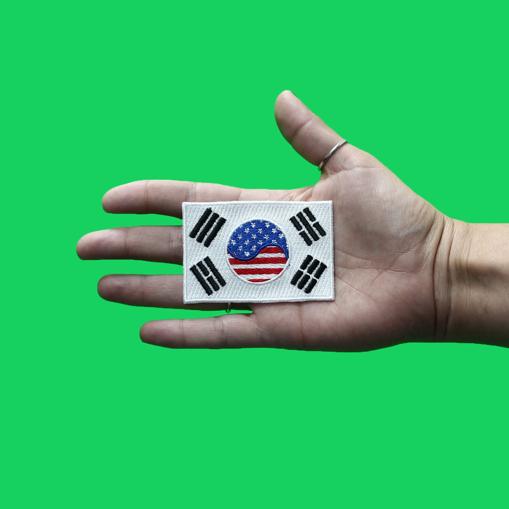 Korean-American Country Flag Patch Pride Representation Travel Embroidered Iron On