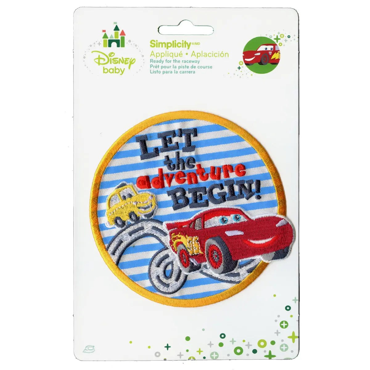 Disney Cars Lightning McQueen "Let The Adventure Begin" Embroidered Applique Iron On Patch