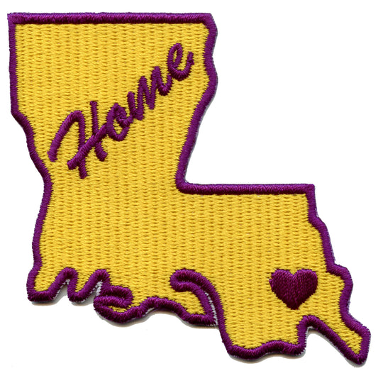 Louisiana Home State Embroidered Iron On Patch 