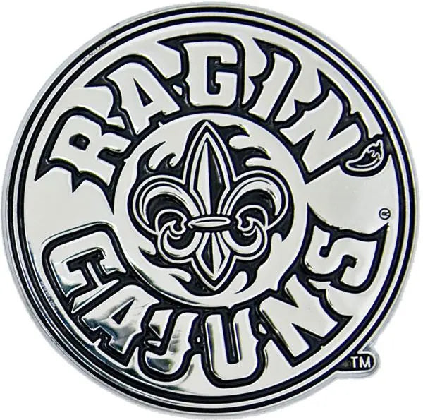 Louisiana Lafayette Ragin Cajuns Premium Solid Metal Chrome Plated Car Auto Emblem