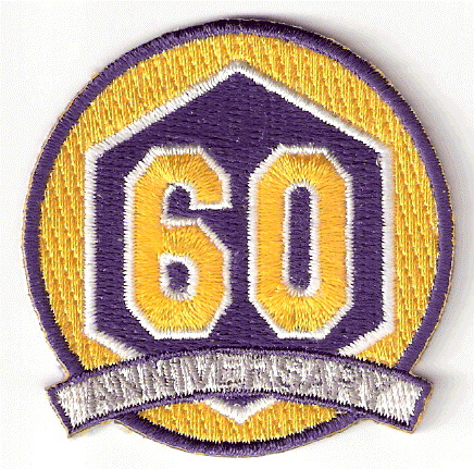 LOS ANGELES LAKERS Logo Embroidered Iron-On Patch (Purple/Yellow