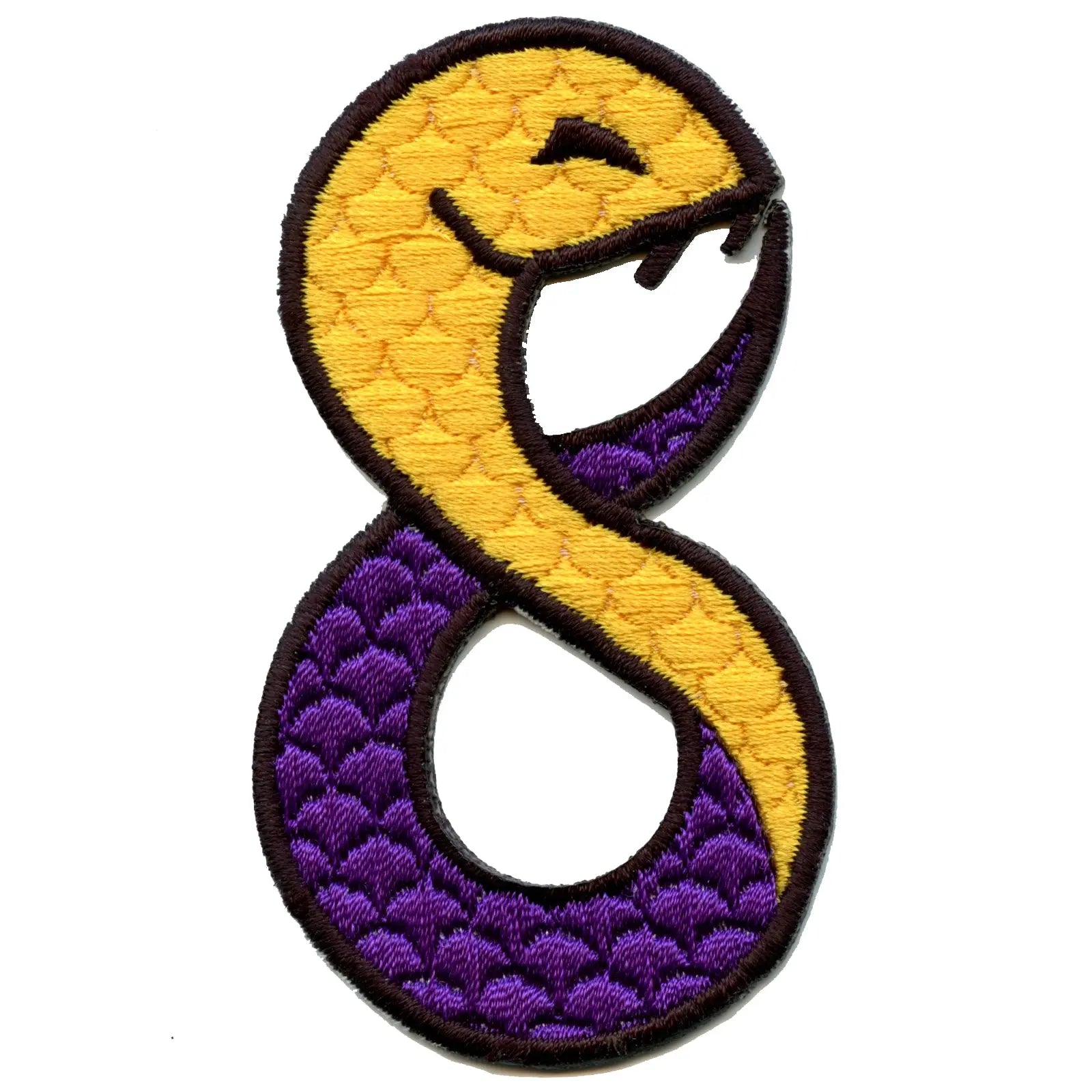 Purple And Yellow Mamba Snake #8 Embroidered Iron On Patch 