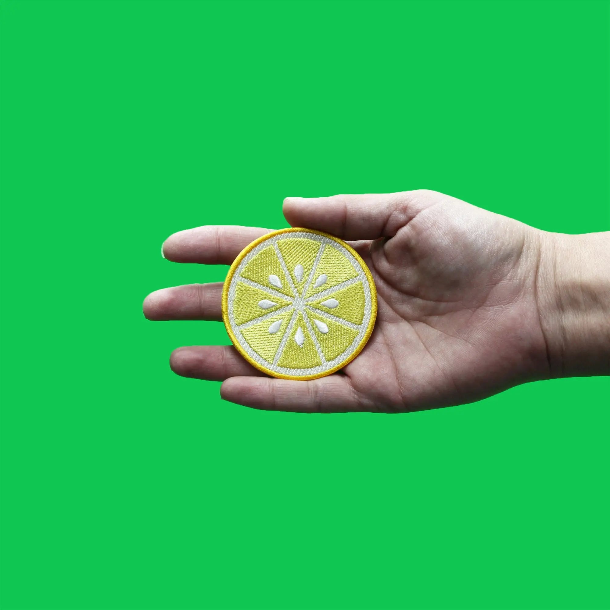 Lemon Slice Round Patch Fresh Cut Citrus Embroidered Iron On