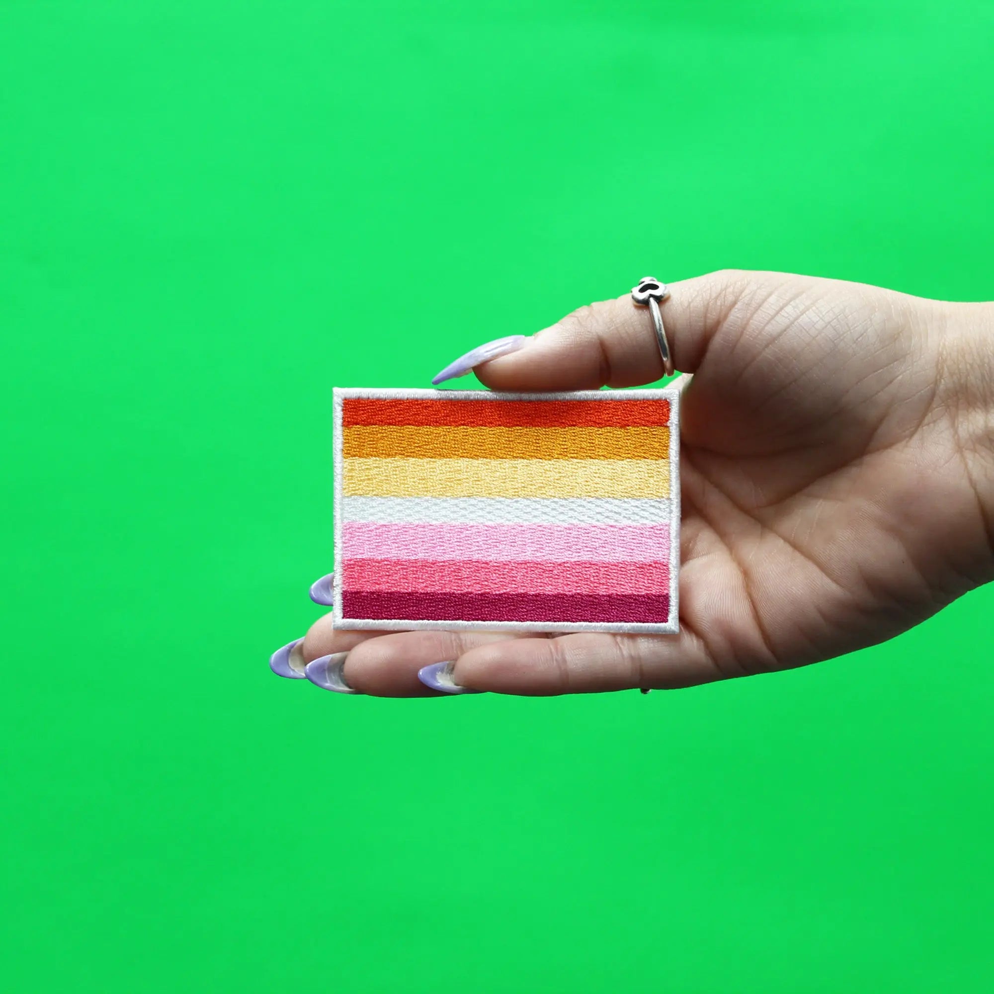 Lesbian Pride Flag Patch LGBTQ+ Embroidered Iron On