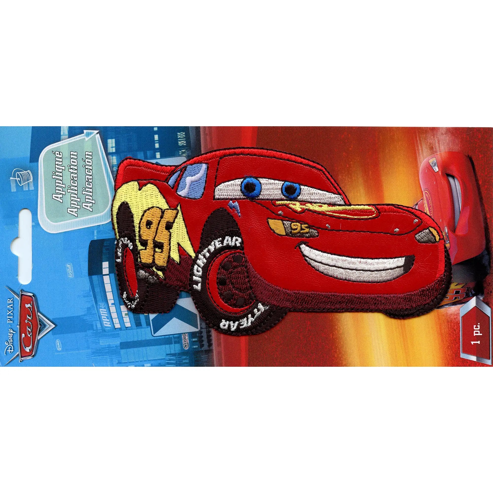 Disney Cars Lightning McQueen Smirking Embroidered Applique Sew On Patch
