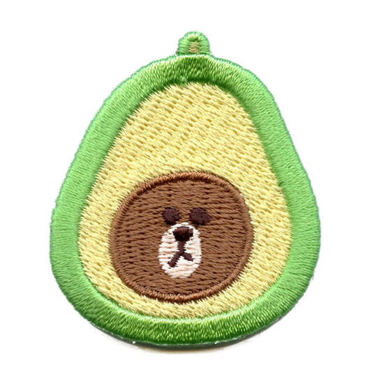 Line Friends Bear Brown Patch Avocado Hat Embroidered Iron On