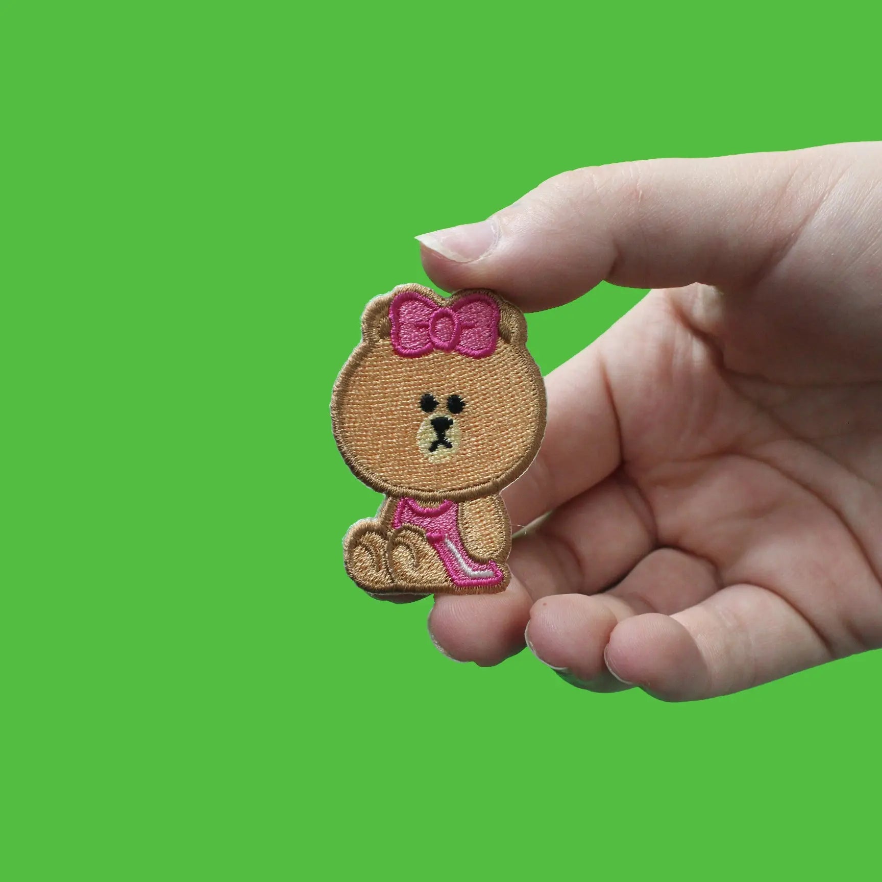 Line Friends Bear Choco Full Body Embroidered Iron On Patch