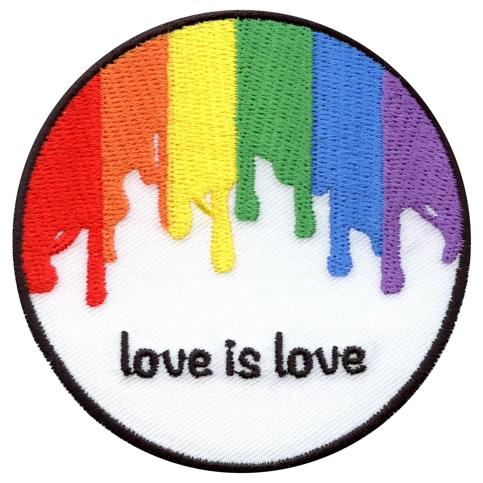 Love Is Love Rainbow Drip Embroidered Iron On Patch