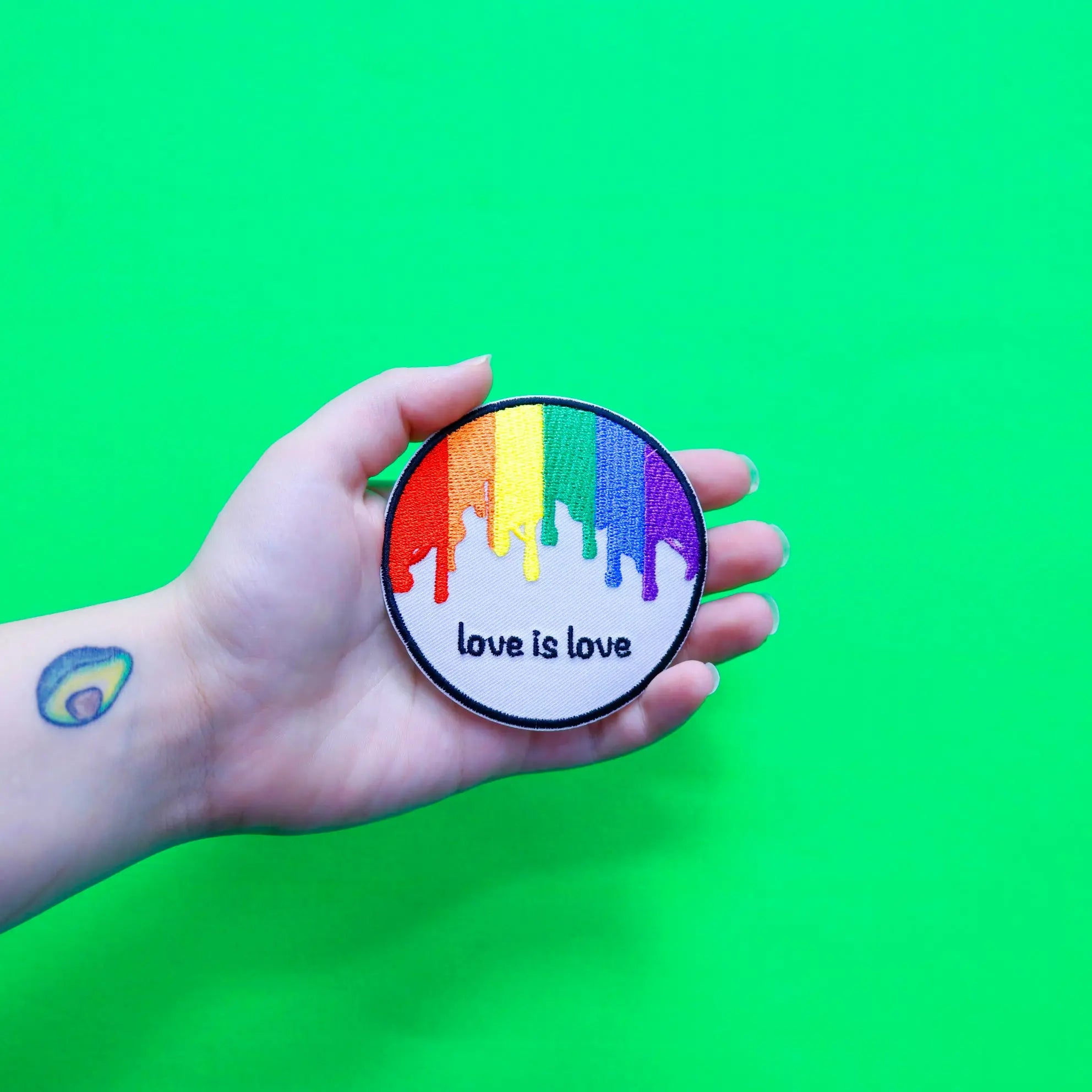 Love Is Love Rainbow Drip Embroidered Iron On Patch