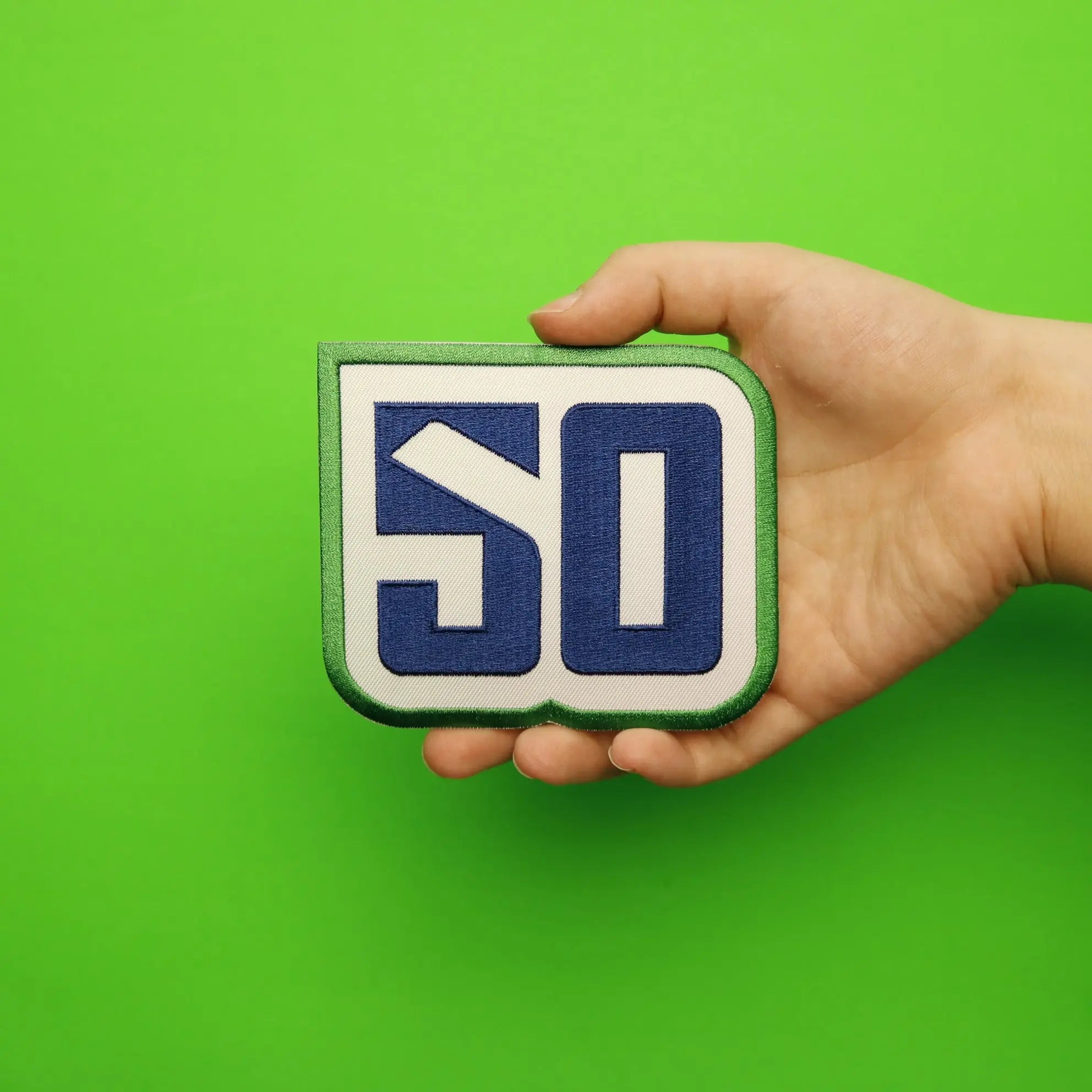 2020 Vancouver Canucks 50th Anniversary Logo Jersey Patch Blue & Green Version