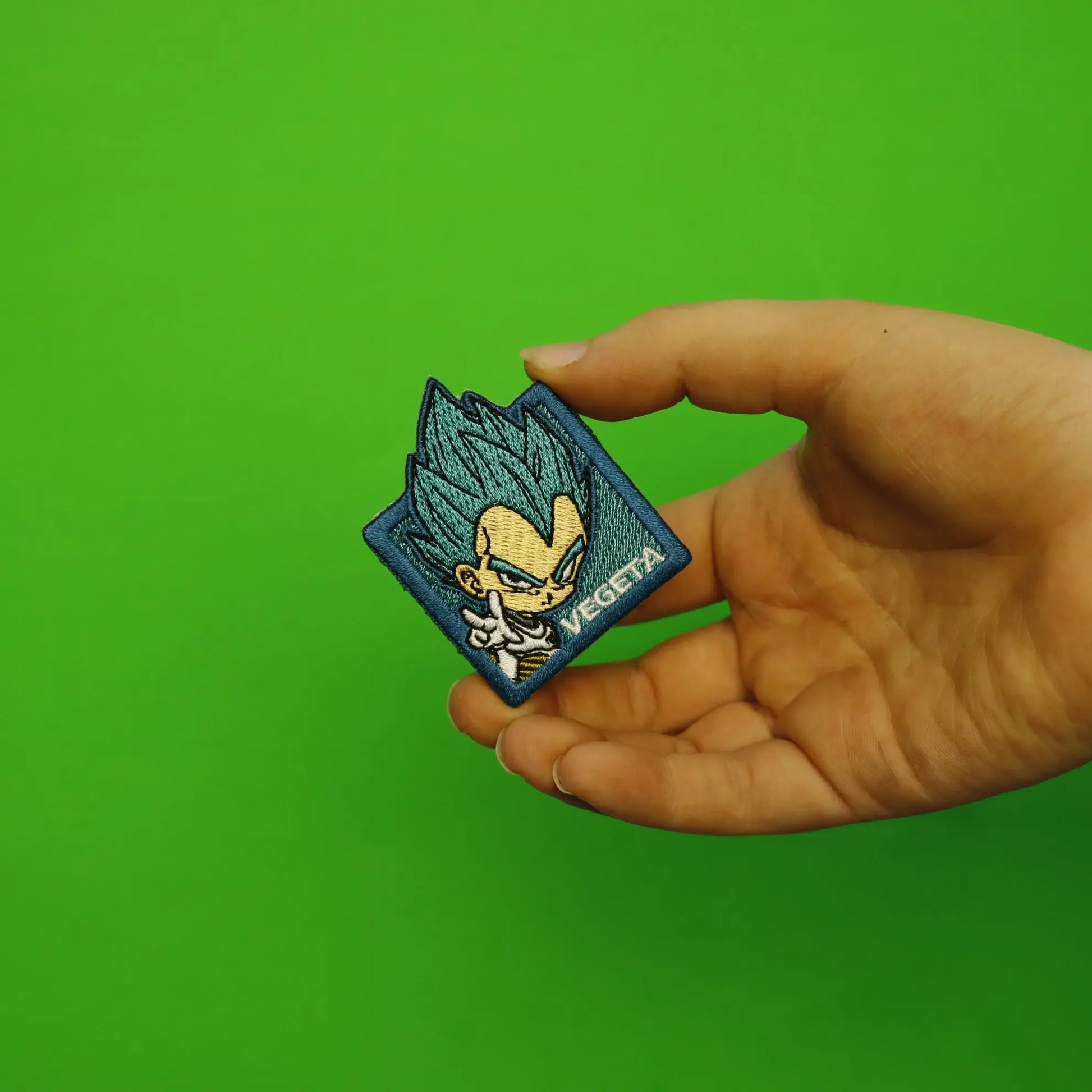 Dragon Ball Z Blue Vegeta Character Square Anime Embroidered Iron On Patch