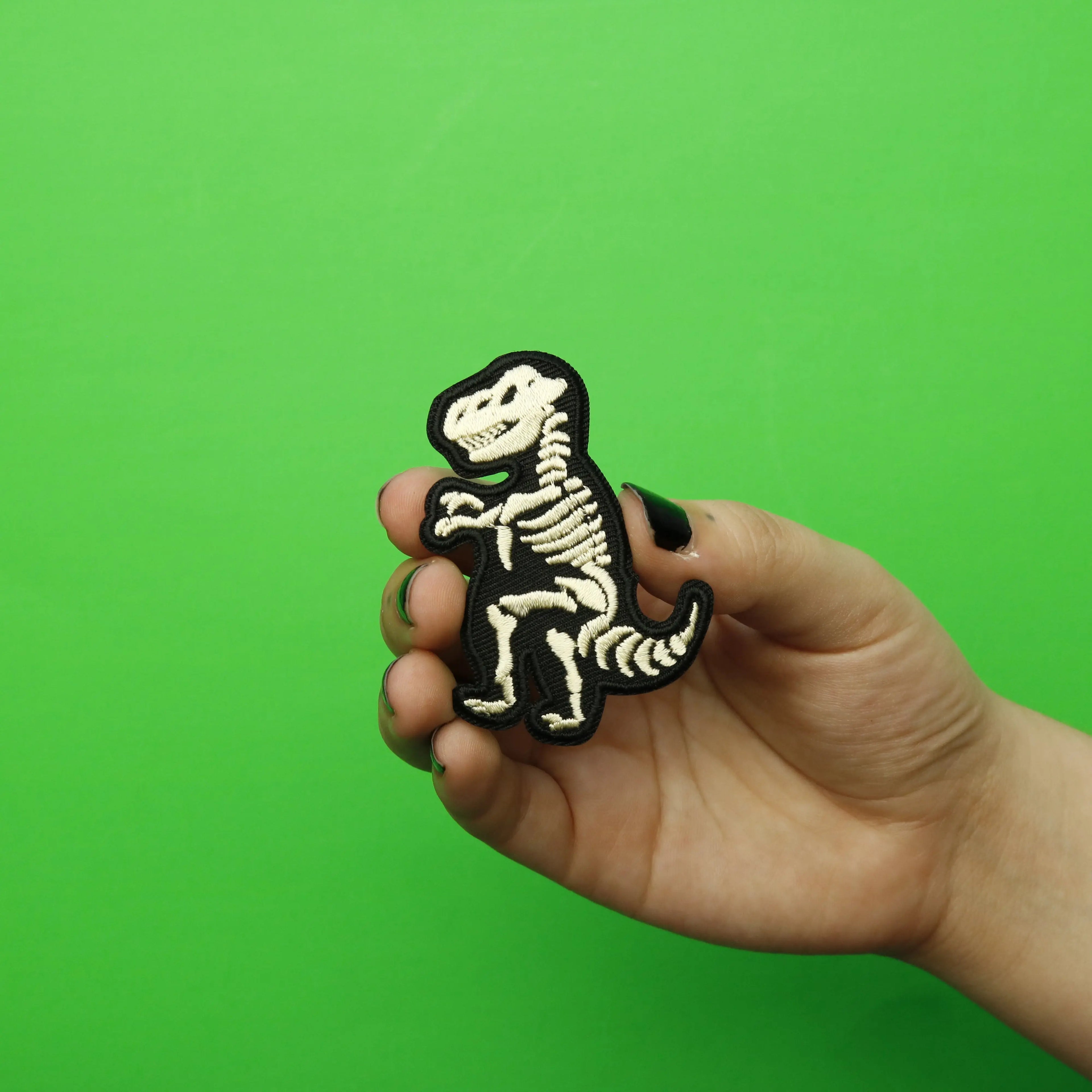 T-Rex Bones Dinosaur Fossil Embroidered Iron on Patch