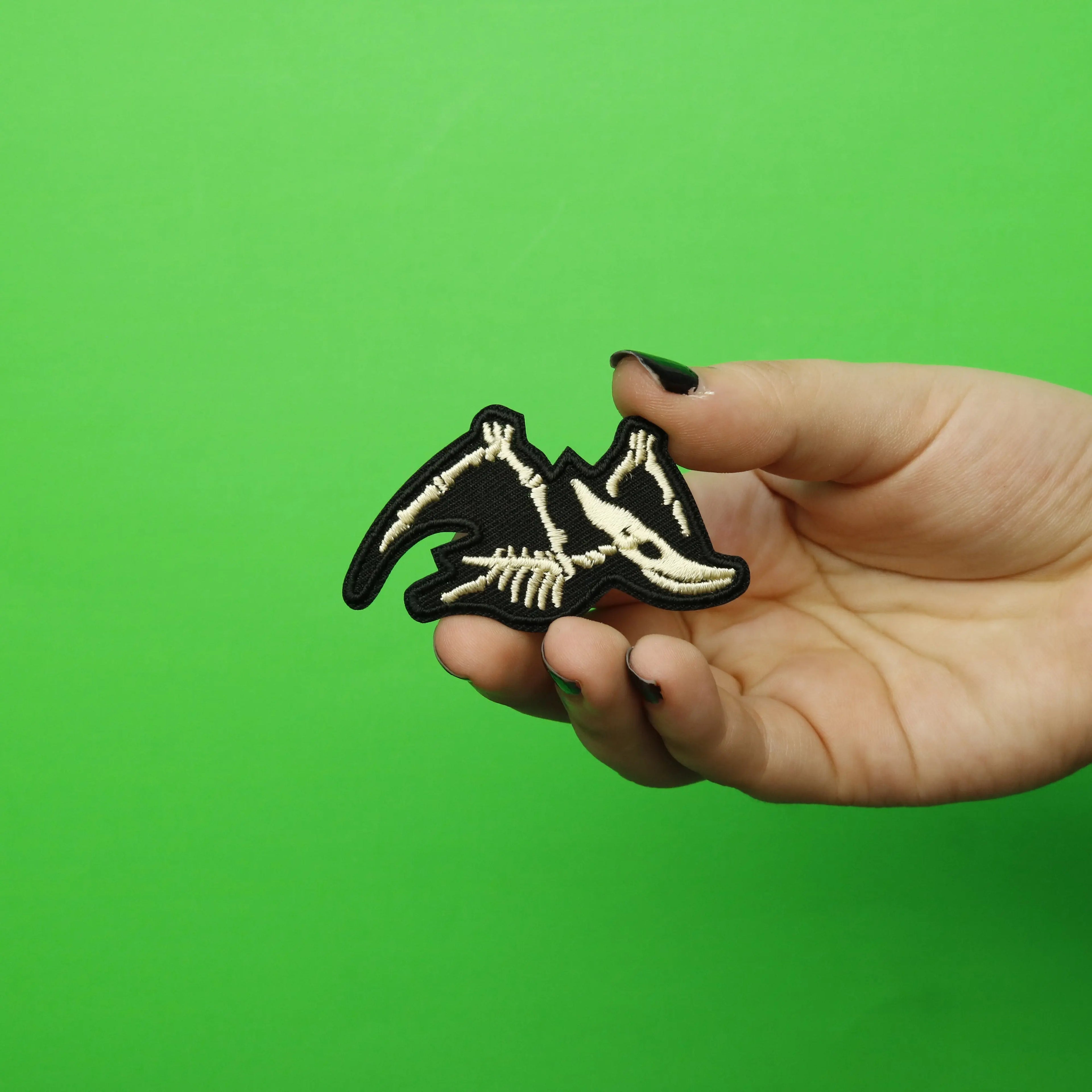 Pterodactyl Bones Dinosaur Fossil Embroidered Iron on Patch