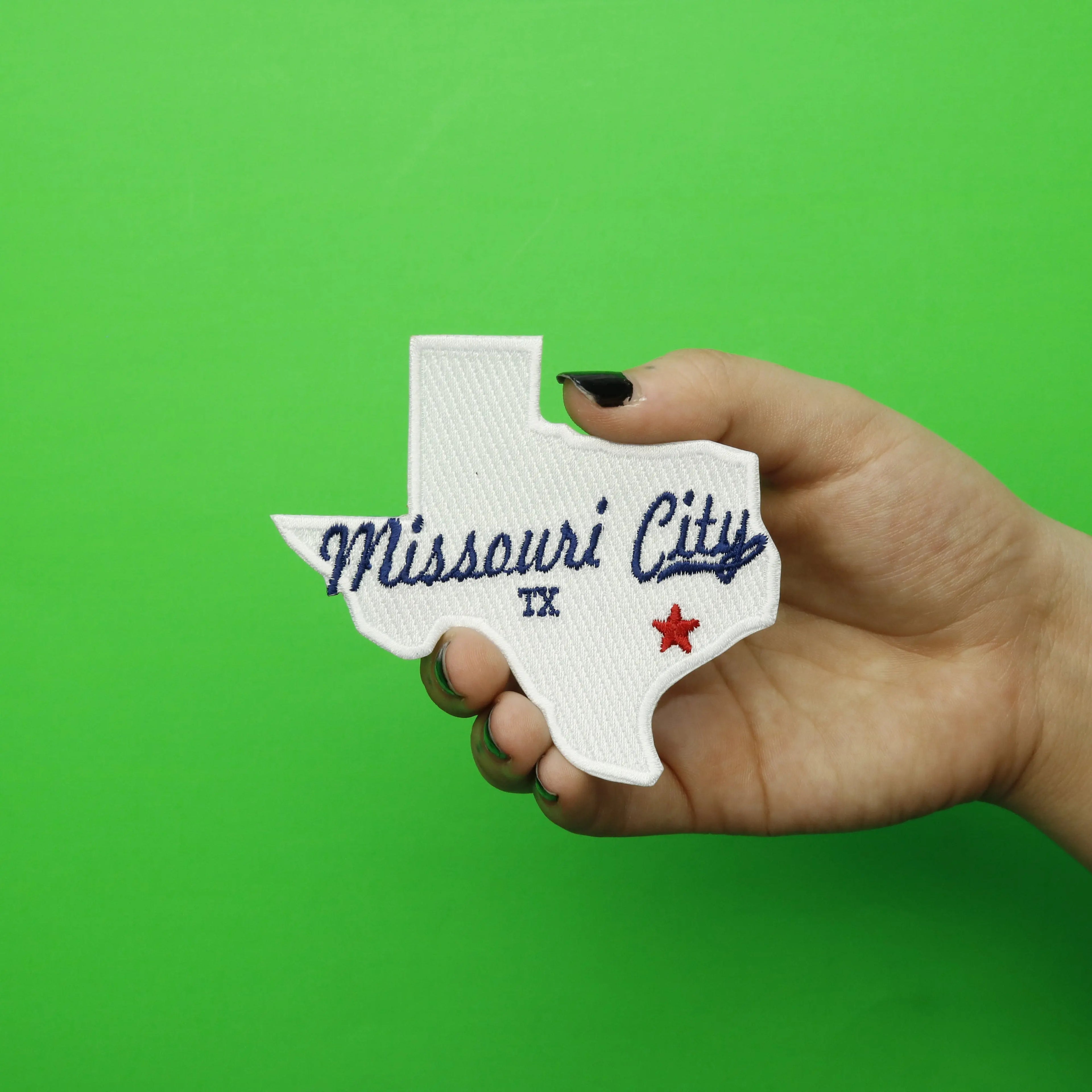 Missouri City TX With State Logo Embroidered Iron On Patch