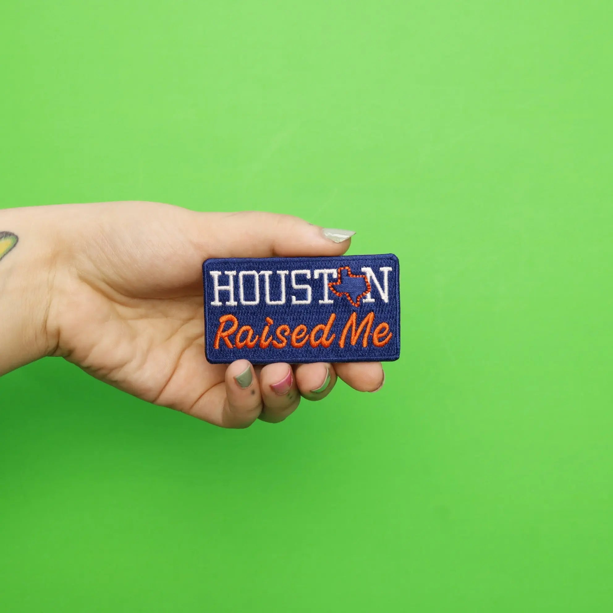 Houston Raised Me Embroidered Iron on Patch