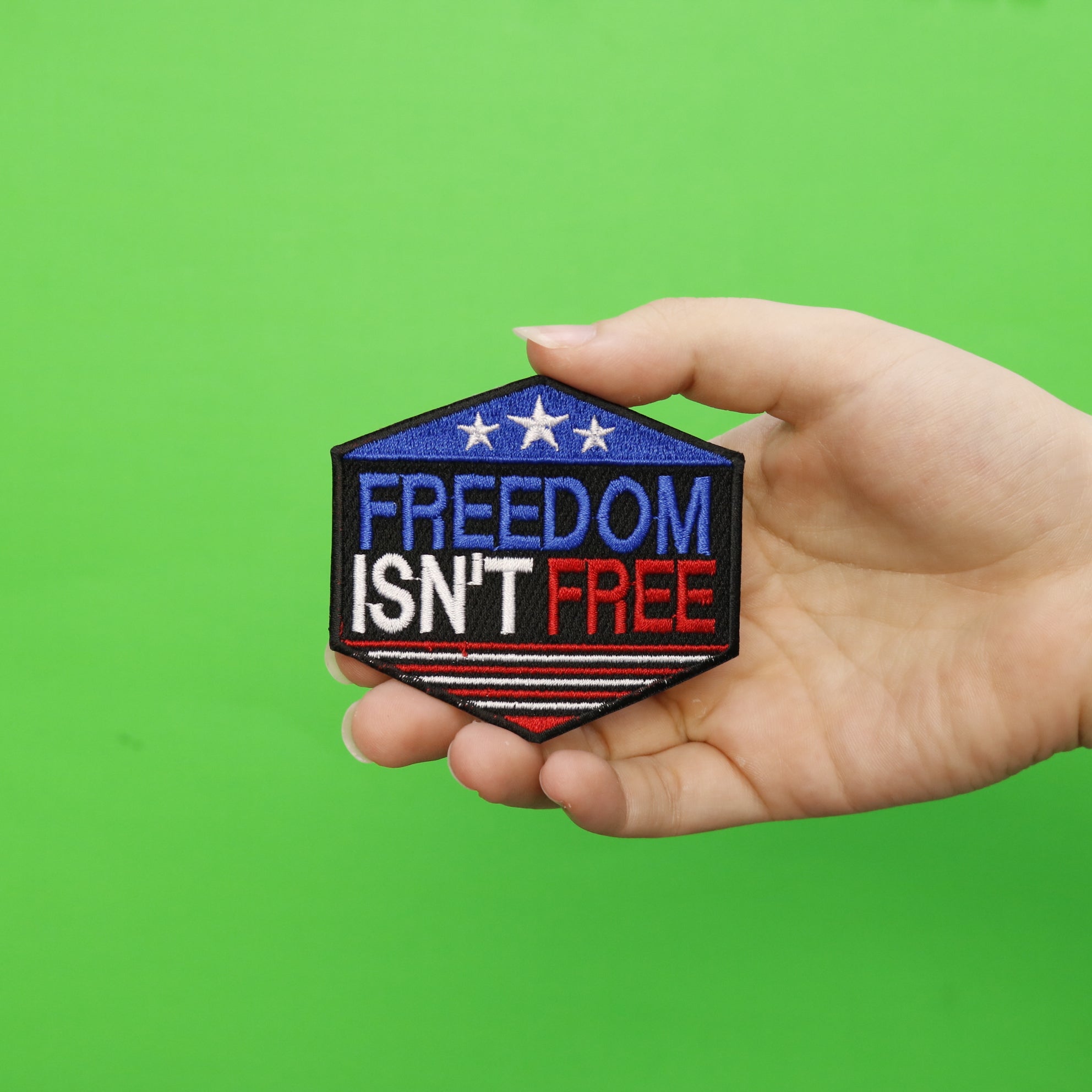 Freedom Isn't Free Hexagon Embroidered Patch