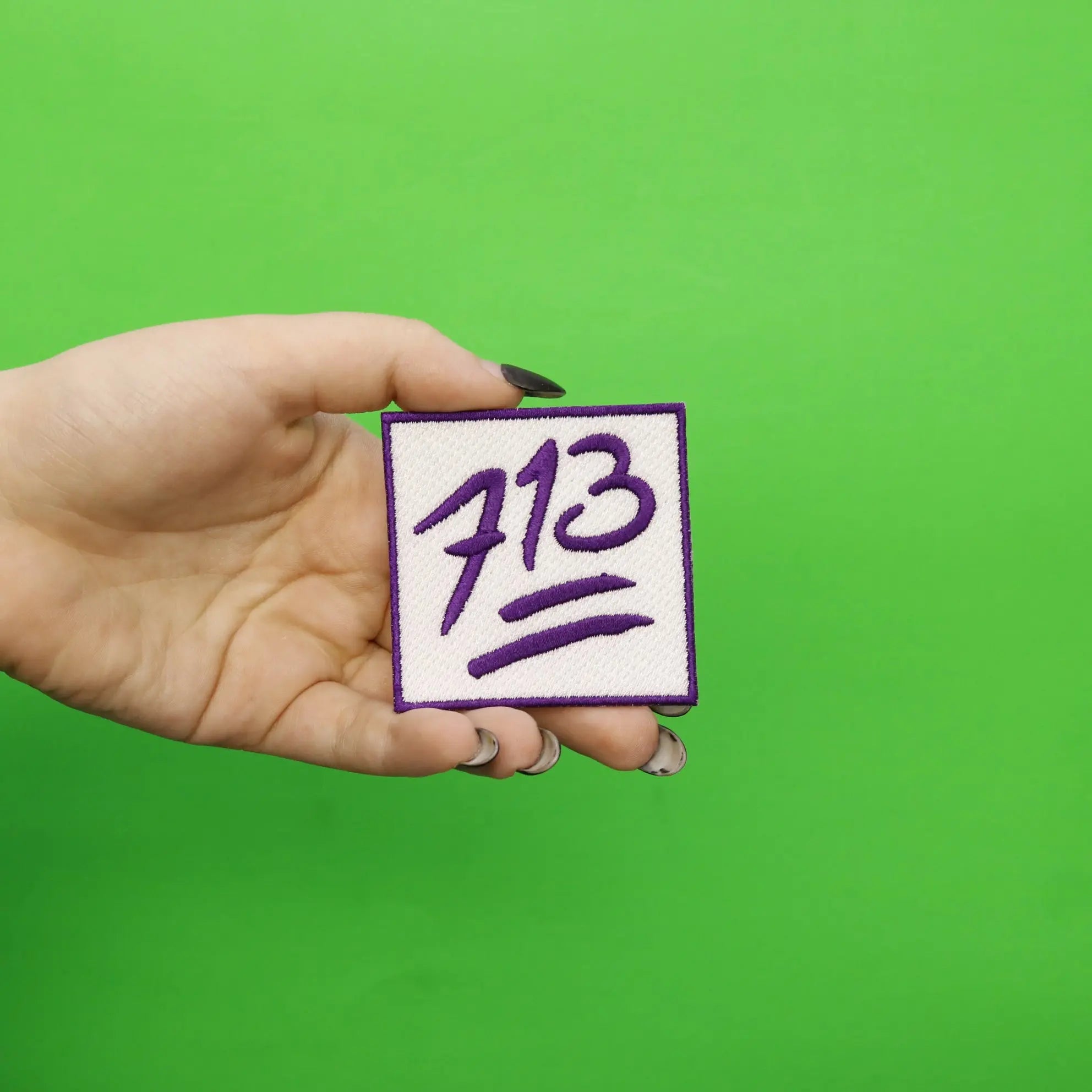 Houston 713 Purple Emoji Iron On Patch