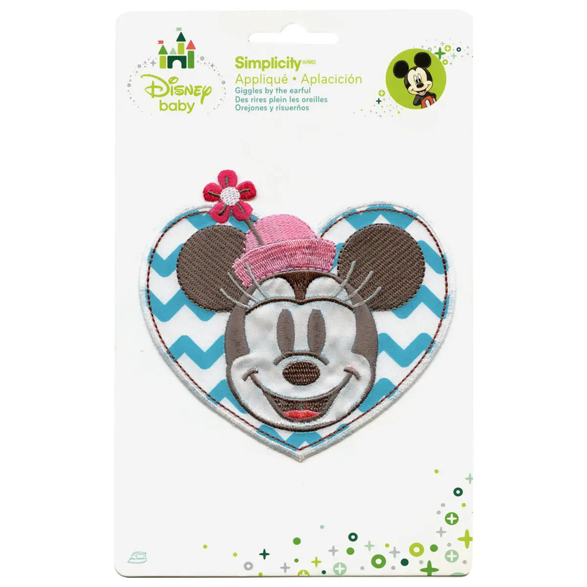Disney Minnie Head In A Heart Embroidered Applique Iron On Patch 