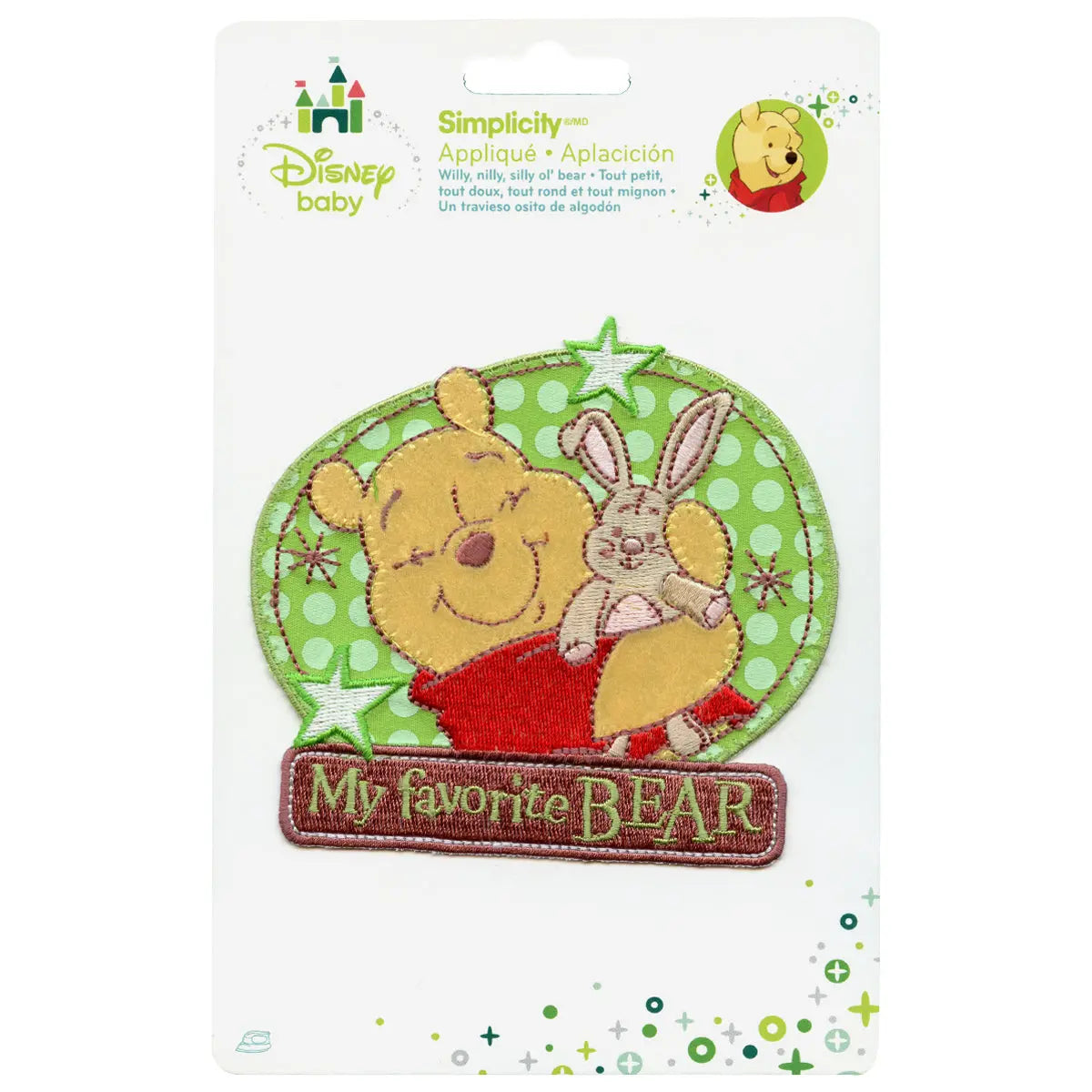 Disney My Favorite BEAR Embroidered Applique Iron On Patch 