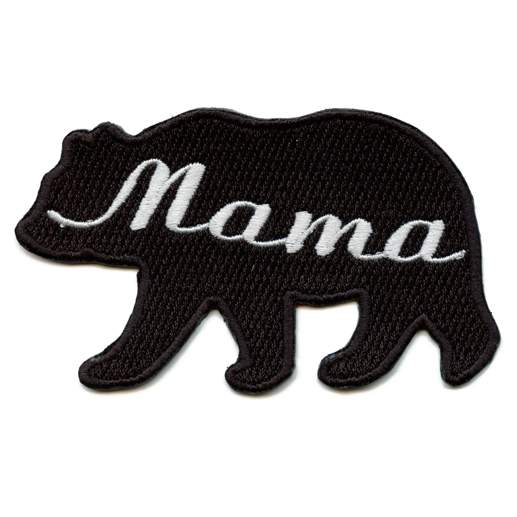 Mama Bear Patch Family Silhouette Embroidered Iron On