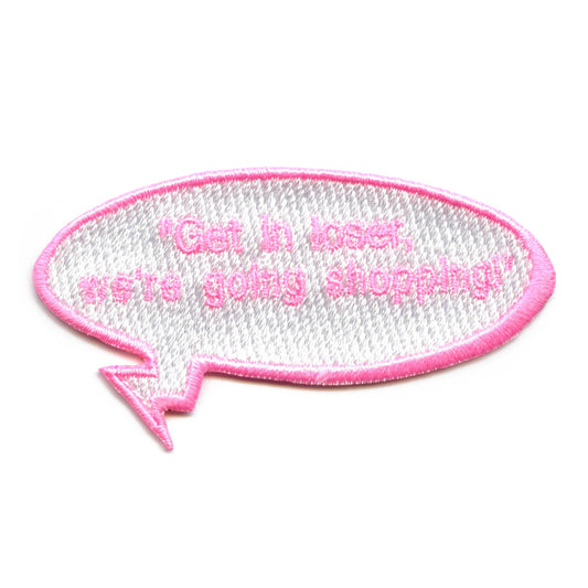 We're Going Shopping Patch Word Bubble Embroidered Iron On